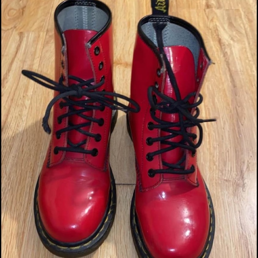 Doc Martens Red Patent Leather Boot